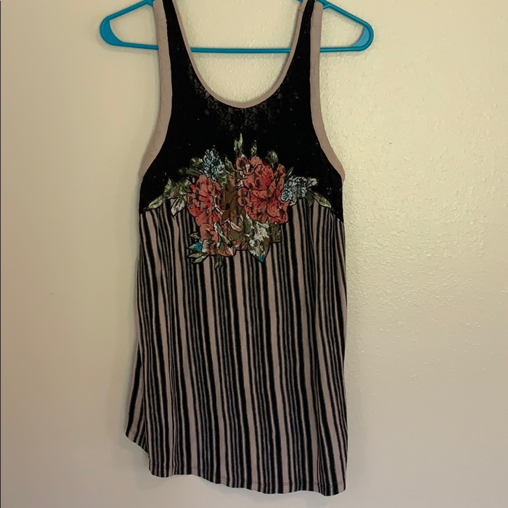 Striped Floral Tank